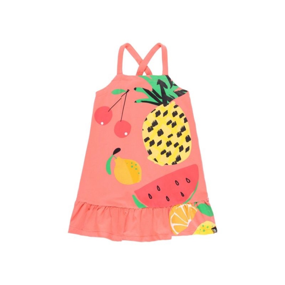 Fruit Print Kids Casual Dress - Pink